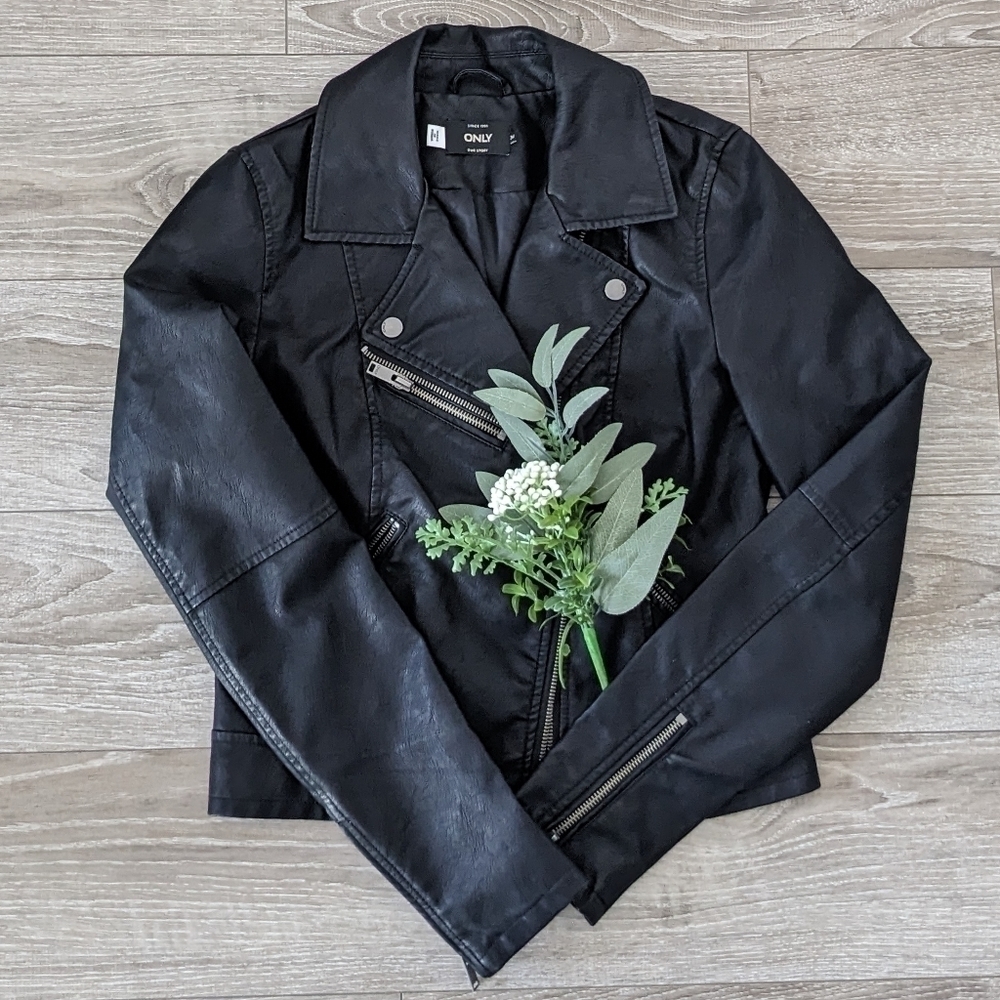 ONLY Women's Leather Jacket Size 34